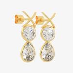 Crystal Accent Gold Hoops