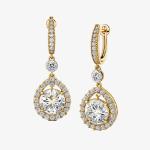 Crystal Accent Gold Hoops